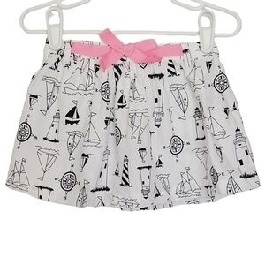 K1190 * Carter's Girls Natuical Skirt White Navy Blue Size 18M